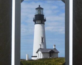 Photo Greeting Card, Yaquina Head Lighthouse in Newport OR, Blank Inside