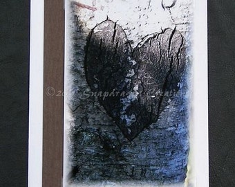 Photo Greeting Card, Heart Carved in a Tree, Blank Inside