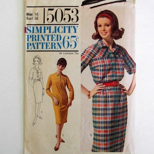Simplicity 5053 Vintage  Dress Pattern Misses Size 16