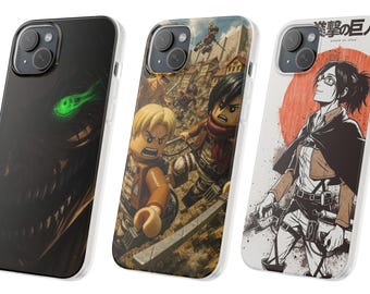 Funda de teléfono de Attack on Titan, funda de iPhone de anime AOT, regalo para fans del manga, funda minimalista de Shingeki No Kyojin, mercancía otaku, regalo de Navidad.