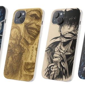 Solo Leveling Phone Case, Sung Jin Woo, Available to almost EVERY Phone model-iPhone 16, 15, 14, 13, 12, 11, Samsung S25, S23, S22, S21, S10