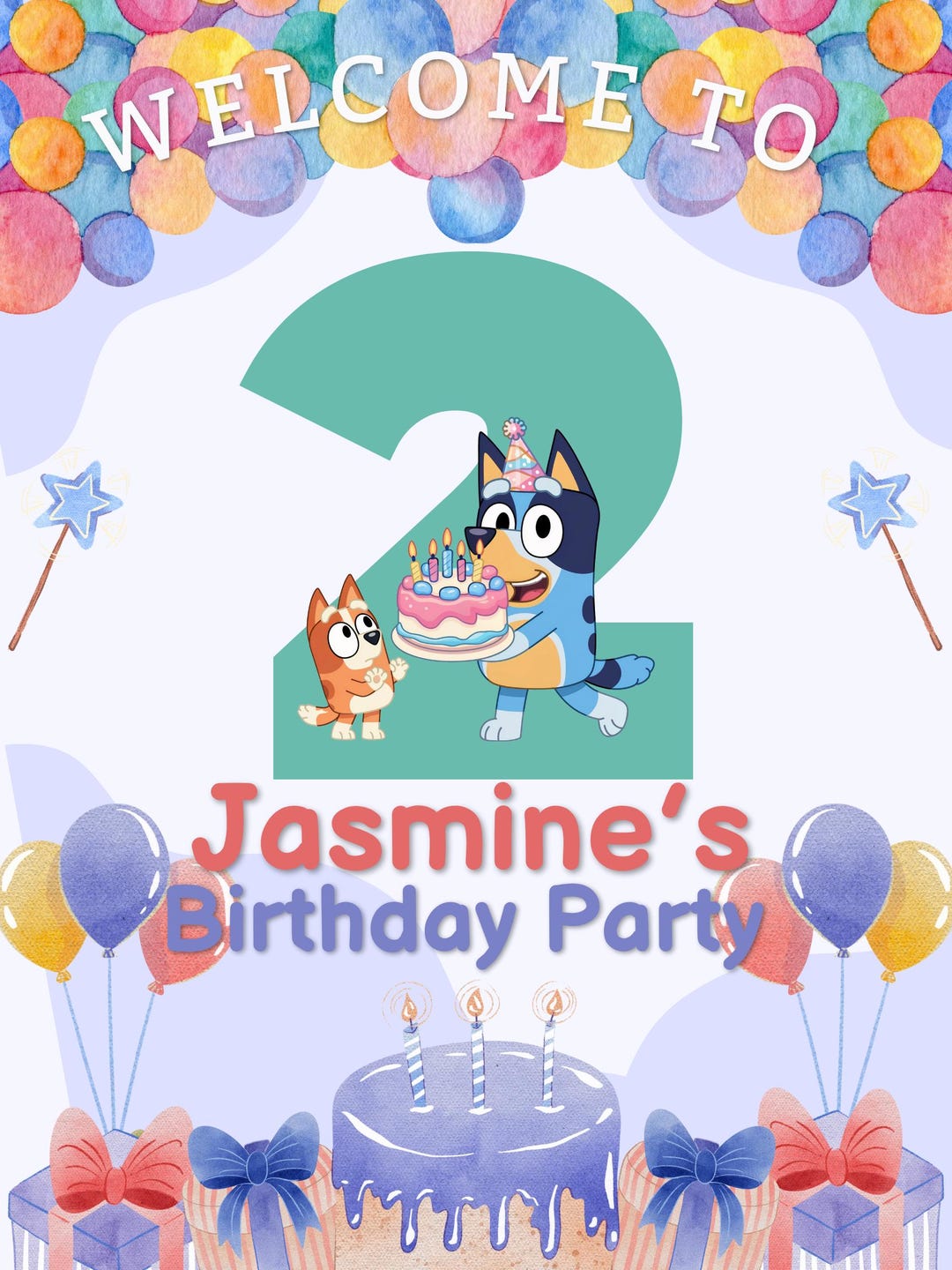 Bluey Welcomesign Customizable Bluey Birthday Welcome Poster - Etsy