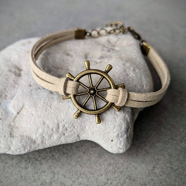 Ship Wheel Bracelet, Sailing Jewelry for Women, Boating Gifts for Boyfriend, Fishing Gifts for Dad, Maritime Gifts for Men, Nautical Gifts