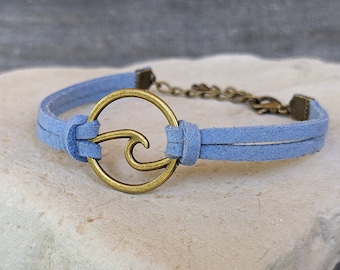 Wave Bracelet: Beachy Faux Suede Ocean Jewelry