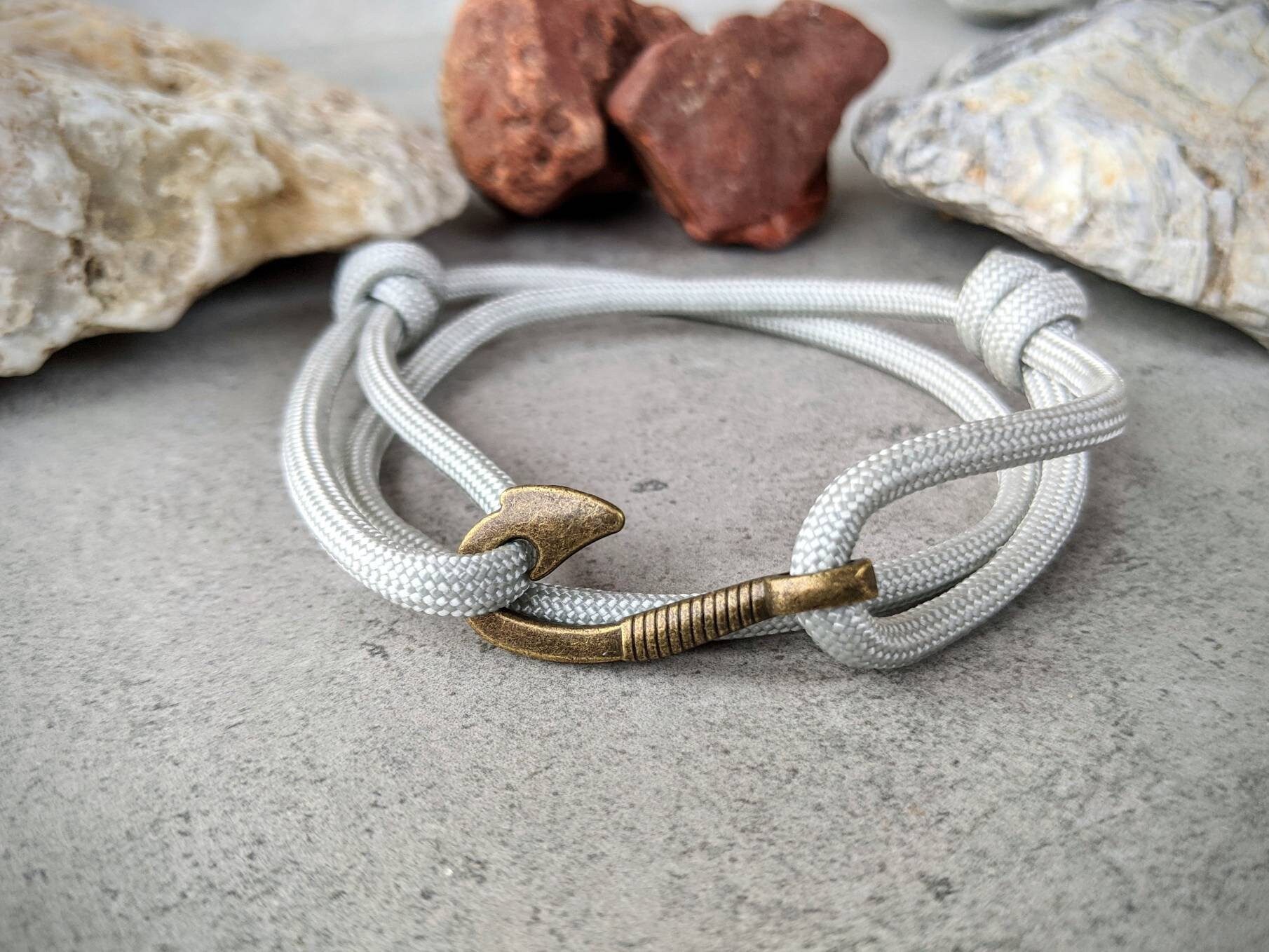 Fish Hook Bracelet, Fishing Gifts for Boyfriend, Paracord Bracelet
