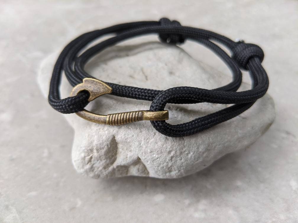 Anchor Hook Bracelet, Fishing Bracelet, Bracelets for Men, Fish Hook Jewelry,  Friendship Bracelets, String Bracelets 