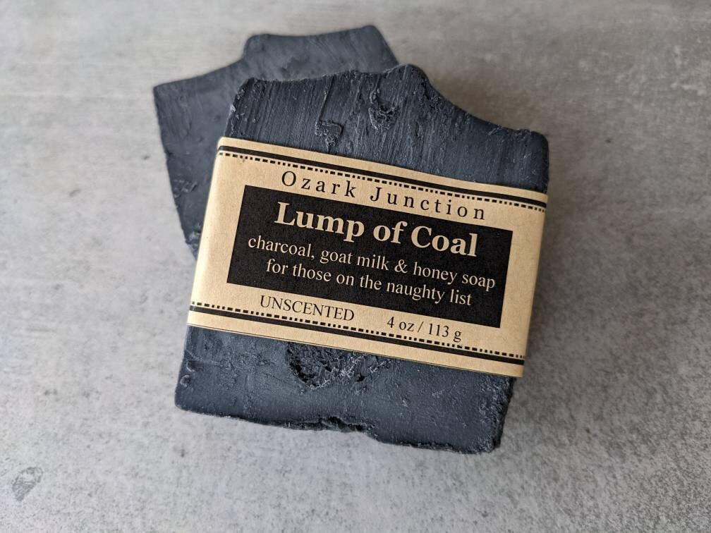 Stocking Stuffer Lump of Coal Soap on the Naughty List Bag Small