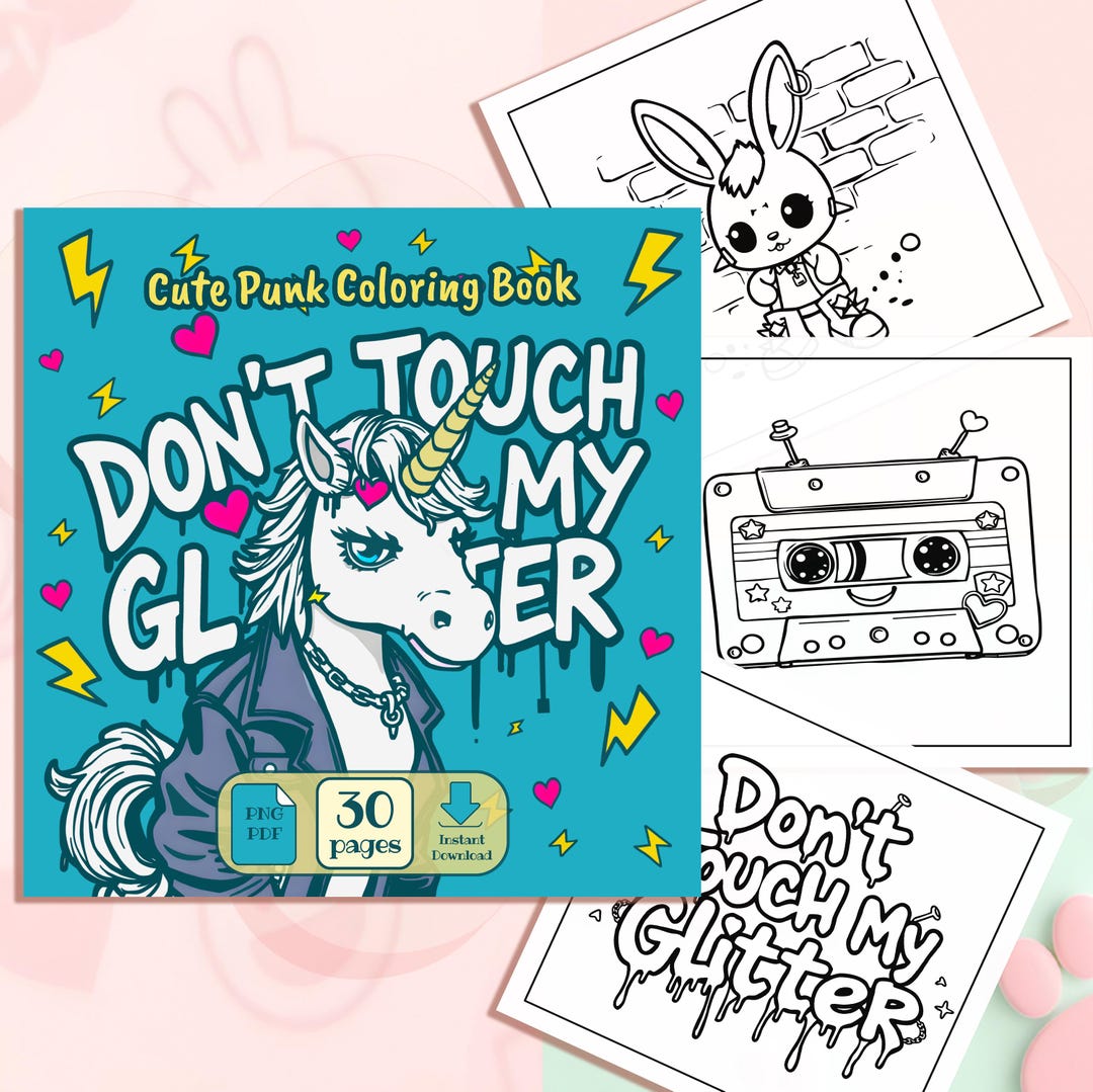 Cute Punk Coloring Pages – 30 Kawaii Alternative Designs | Pastel Goth ...
