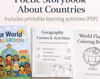 World Classroom Learning Bundle | Storybook, Games, Flags (PDF Download)