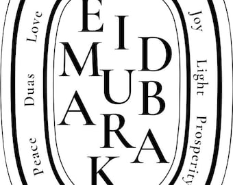 Eid Mubarak Label • Blessings Gift Tag • Printable Luxury Sticker for Favors