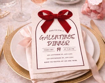 Editable Galentine’s Dinner Invitation | Printable Galentine Valentine Invite Template | Instant Download