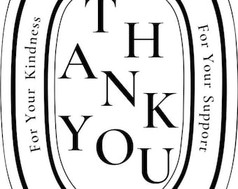 Thank You Oval Label • Minimalist Luxury Printable Sticker Tag (Digital Download)