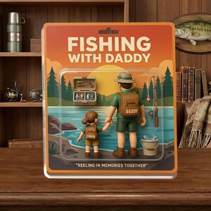 Fishing With Daddy Gift, Personalized Dad Daughter Acrylic Plaque, Custom Fishing Keepsake, Father Daughter Gift, Outdoor Lake Memory Decor