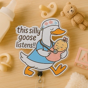 Infirmière drôle Badge bobine bébé canard clip mignon porte-identité pédiatrique cadeau pour Rn Lpn Emt personnel de l'USIN collègue accessoire rétractable pour elle lui