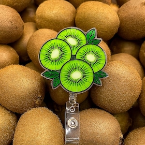 Fruit Badge Reel Niedlicher einziehbarer Ausweishalter für Krankenschwester Lehrer Kiwi Wassermelone Erdbeere Orange Zitrone Pfirsich Geschenk für Kollegen Ihn ihren Freund