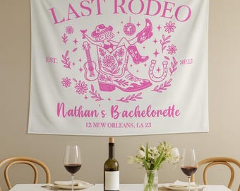 Personalized Last Rodeo Bachelorette Tapestry Custom Western Cowgirl Party Banner Gift for Bride Squad Girls Ideal Trip Decor Wedding Gift