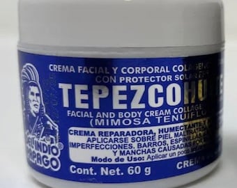 Tepezcohuite cream with collagen vitamin E and sun screen crema tepezcohuite 60g