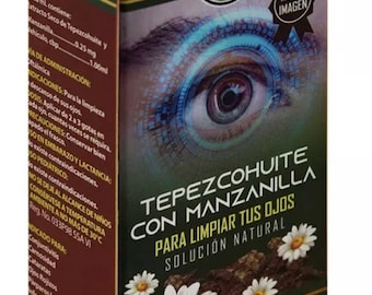 Gotas para ojos de Tepezcohuite con manzanilla