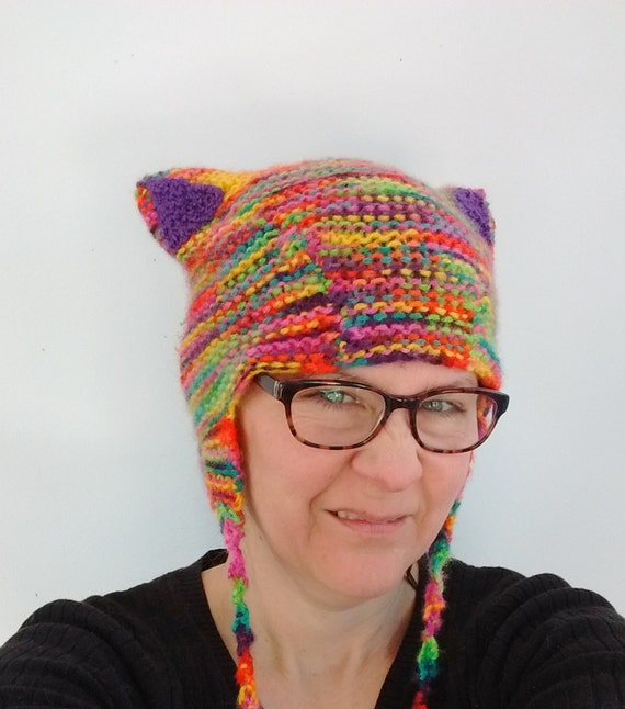 Cap 4 Colors Woman/'s Cute Knit /"KITTY CAT EARS HAT/" New Winter Fashion