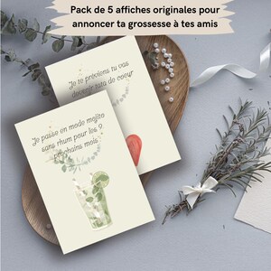 Cartes Annonce Grossesse Amis – 5 Affiches à Imprimer – Annonce de Bébé Originale et Amusante