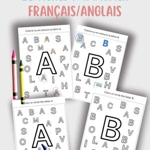 Alfabeto imprimible: 26 hojas en PDF para colorear o rodear la letra. Actividad preescolar divertida y educativa - Montessori.