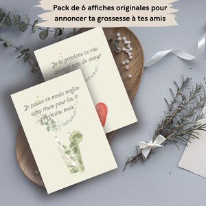 Cartes Annonce Grossesse à Imprimer – 6 Affiches Drôles pour Amis – Révélation de Bébé Numérique