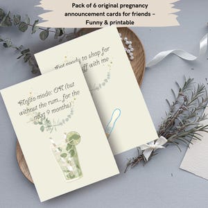 Pregnancy Announcement Cards for Friends – 6 Funny Printable Baby Reveal Posters – Digital Download