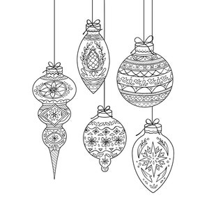 Christmas ornament coloring sheet