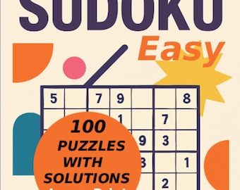 100 Easy Sudoku Puzzles with Solutions (Digital Download PDF)