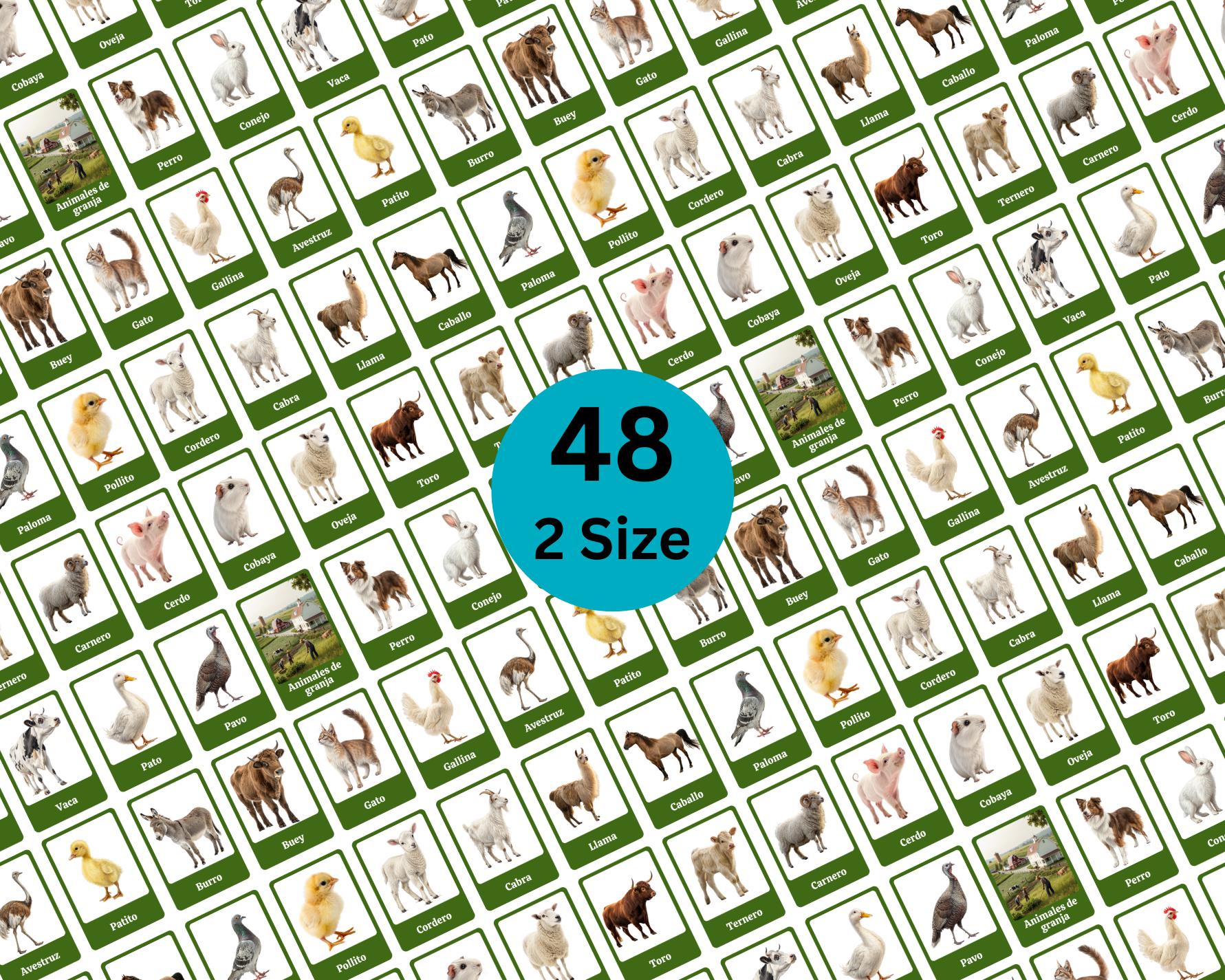 Tarjetas De Animales De Granja - Spanish Flashcards - Farm Animals ...