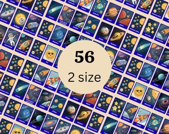 Tarjetas educativas imprimibles del sistema solar-Spanish Solar System Flashcards-Educational Cards for Kids & Space Lovers-Instant Download