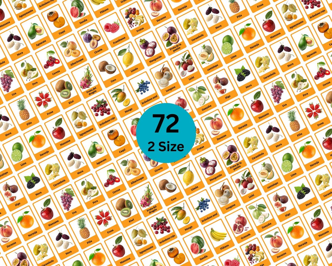 Tarjetas De Frutas - Fruits Flashcards - Spanish Flashcards-preschool ...