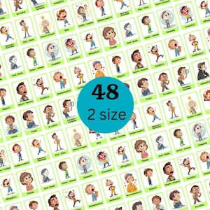 Cartes éducatives imprimables des émotions et des sentiments -French Flashcards - Emotions and feelings Flashcards - Instant Download.