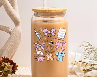 Nurse Life Drink Glass Can Tumbler, Nursing Appreciation Gift Cup, Healthcare Worker Coffee Glass