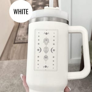 Mystical Hand Tumbler Engraved Moon Phase Hamsa Travel Cup Celestial Spiritual Mug Boho Witchy Drinkware Astrology Gift Protection Cup