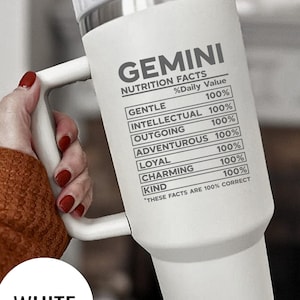 Gemini Zodiac Tumbler 40 oz Funny Horoscope Gift Cup Astrology Birthday Drinkware Custom Engraved Star Sign Mug Air Sign Personality