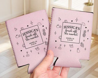 Personalized Bachelorette Neoprene Can Coolers: Bridal Shower Favors