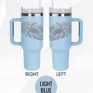 Tribal Turtle Tumbler: Engraved Ocean Design, Personalized Travel Mug