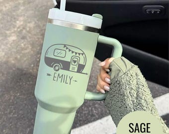 Personalized Camping Tumbler: Engraved Adventure Travel Mug