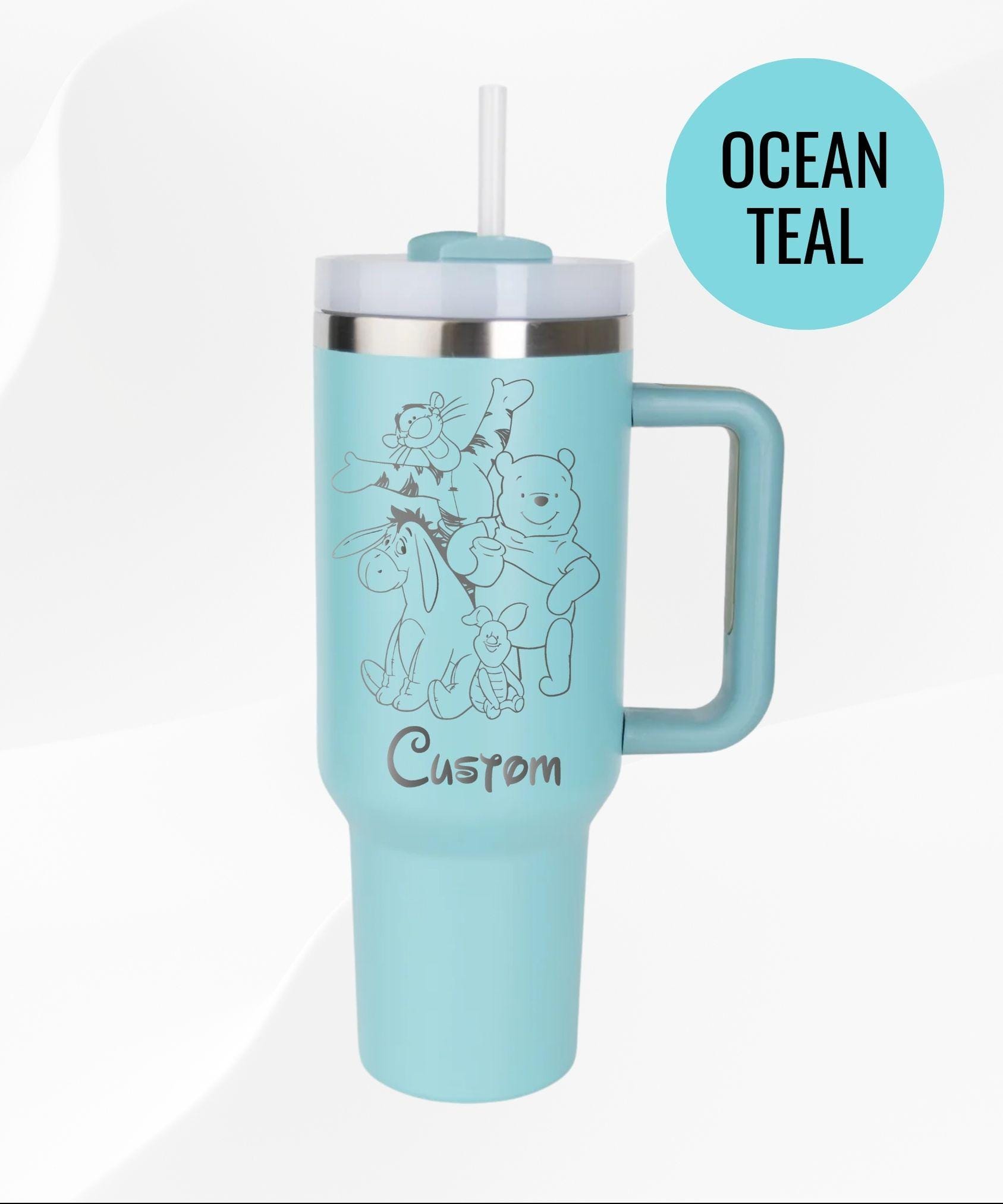 Custom Pooh Bear Tumbler Engraved Cartoon Character Cup Personalized Gift 40 oz Name Cup Cute Tumbler Disney Gift Idea Engraved Mug