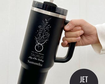 Taurus Zodiac Tumbler: Engraved Astrology Cup, Personalized Birthday Gift