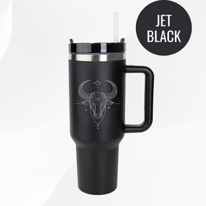 Taurus Zodiac Tumbler Custom Celestial Cup Astrology Gift Bull Horoscope Design Engraved Travel Mug for Birthday or Self Care Taurus Tumbler