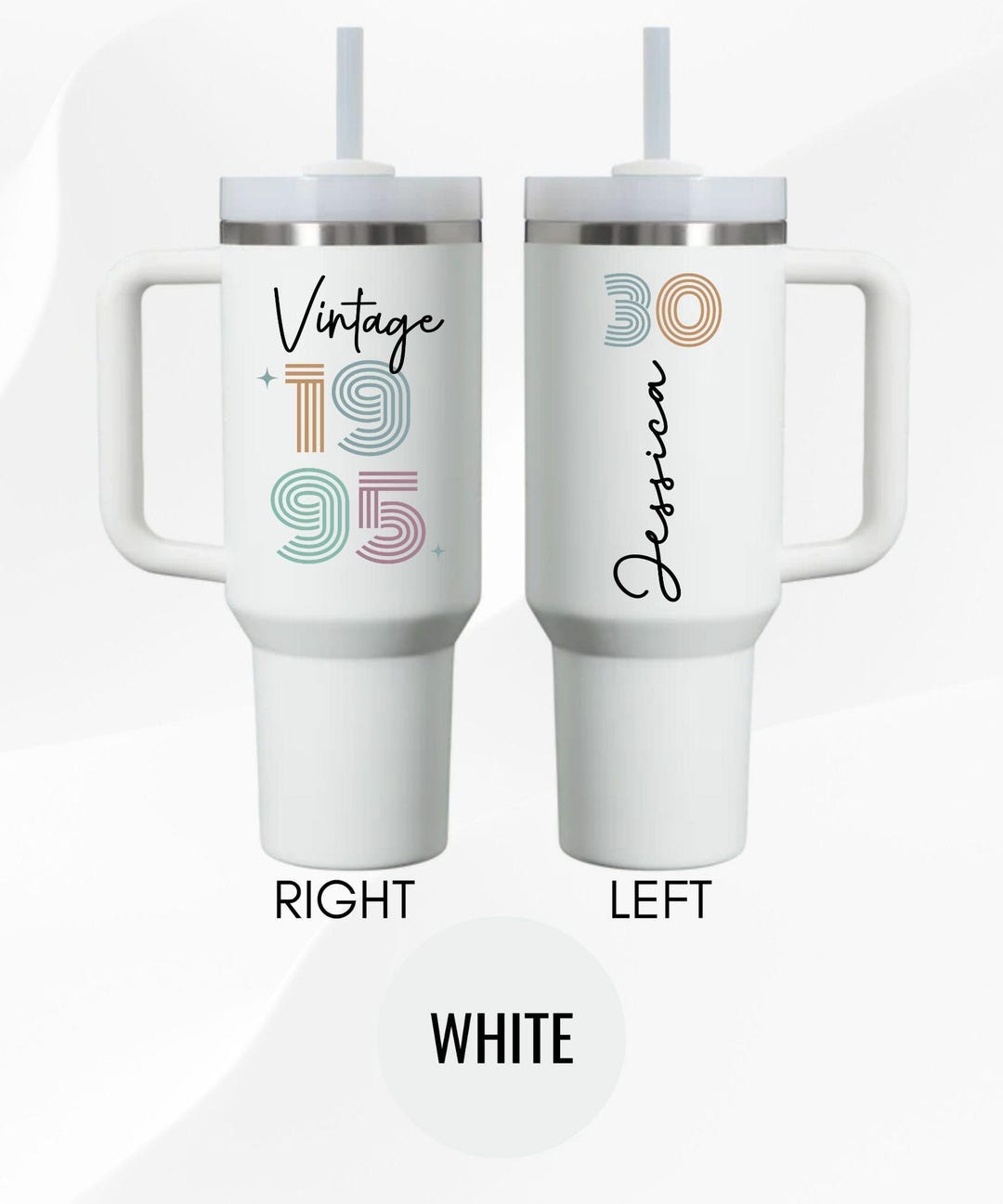 Vintage Birthday Tumbler: Personalized Name and Birth Year - Etsy