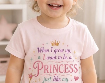 Maglietta personalizzata per bambina, modello di riferimento, abbigliamento coordinato per la famiglia, maglietta "Quando sarò grande, lavoro dei miei sogni" per compleanno o vacanza, foto per bambina