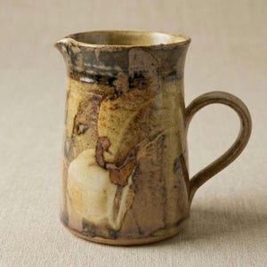 Vintage Studio Pottery Jug Vase | Rustic Ceramic Pitcher | Earthy Brown Glaze | Handmade Look | 13cm Decor Vessel
