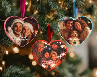 Custom Voice Recording Ornament - Rechargeable Photo Music Box for Christmas
