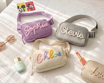 Personalized Everywhere Belt Bag, Custom Yarn Name Fanny Pack for Bridesmaid & Girls Trip
