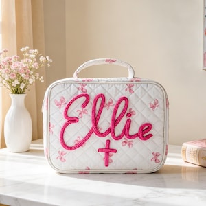 Funda para Biblia acolchada personalizada para ahijado/a: Nombre personalizado con diseño de cruz, regalo cristiano para el Día de la Madre. imagen 7