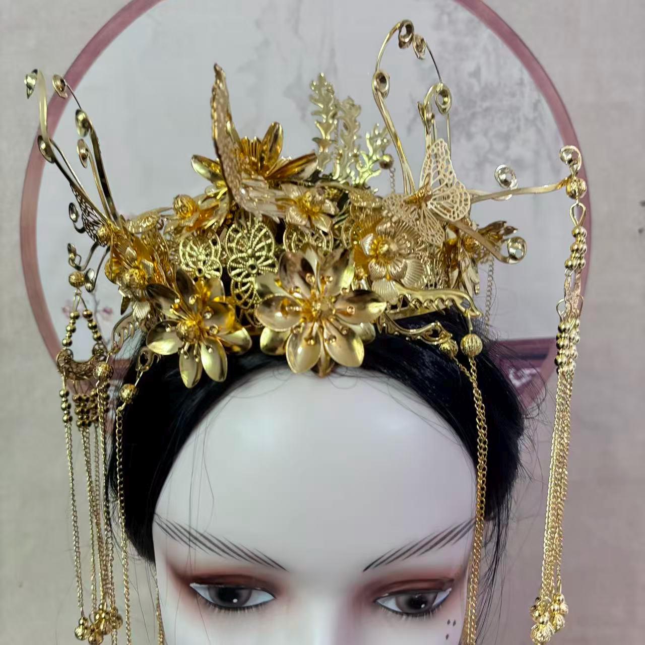Traditionele Chinese haarspeld gouden haar kammen bruiloft haar accessoires hoofdband stok hoofdtooi hoofd J kopen vanaf een prijs van 8.37