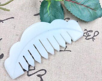 Natural Jade Gua Sha Comb Facial & Scalp Massage Tool
